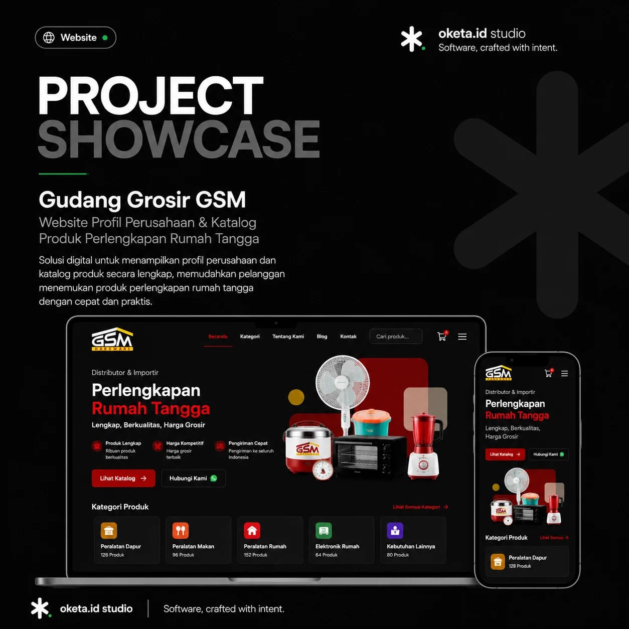 Jasa Pembuatan Website Gudang Grosir GSM Hardware Lombok