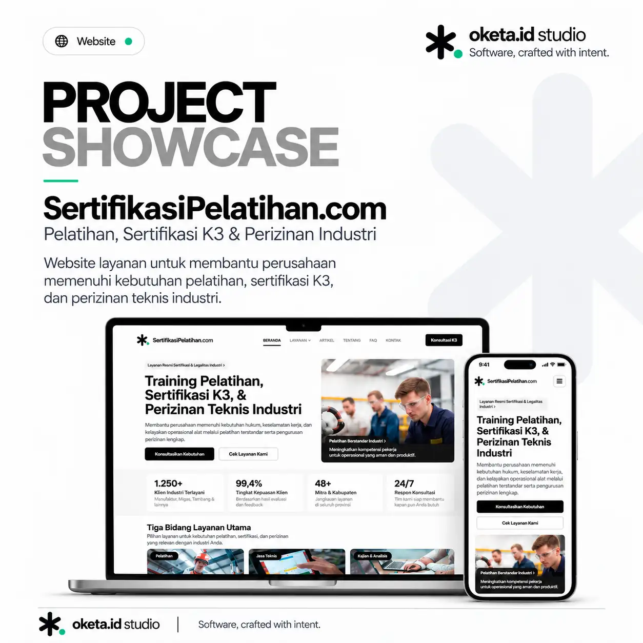 Portfolio SertifikasiPelatihan.com — Oketa.id Studio